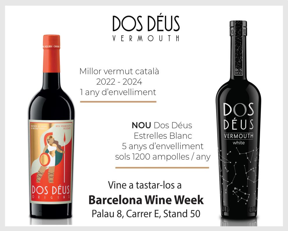 Priorat Lab presenta Dos Déus Estrellas Blanco en Barcelona Wine Week 2025 Cartel Vermouth Dos Déus en BWW 2025