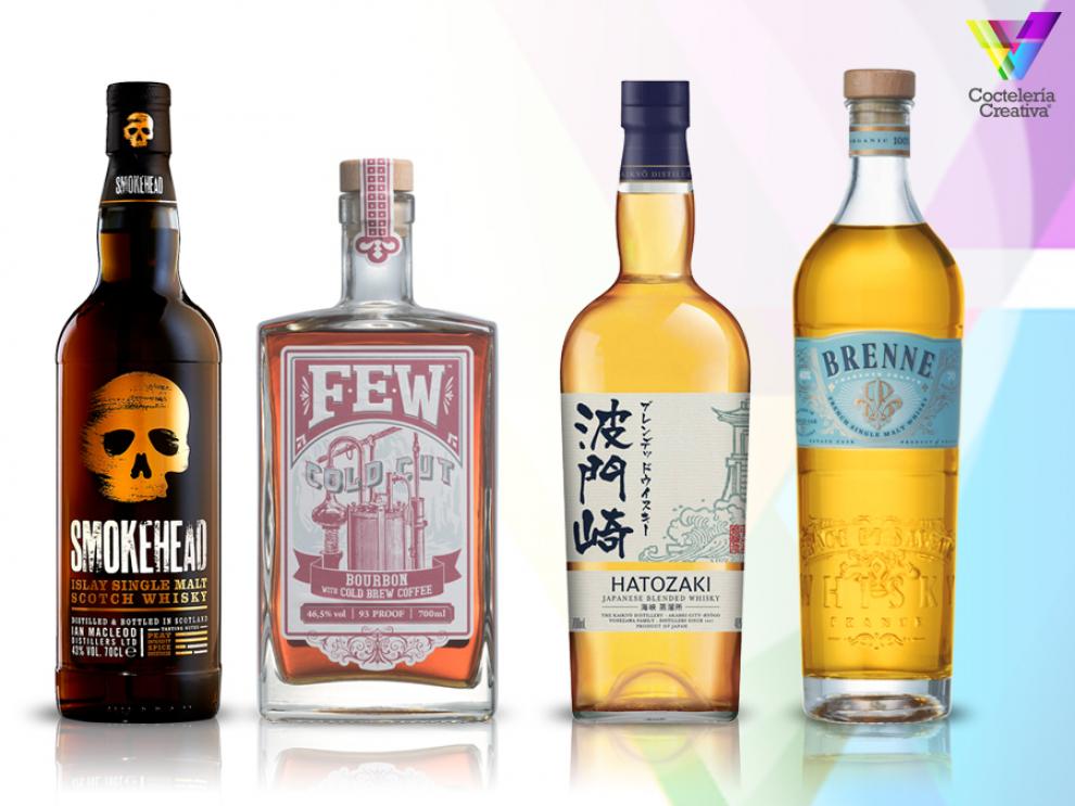 Smokehead, FEW Cold Cut, Hatozaki y Brenne whisky imagen botellas Smokehead, FEW Cold Cut, Hatozaki y Brenne whisky